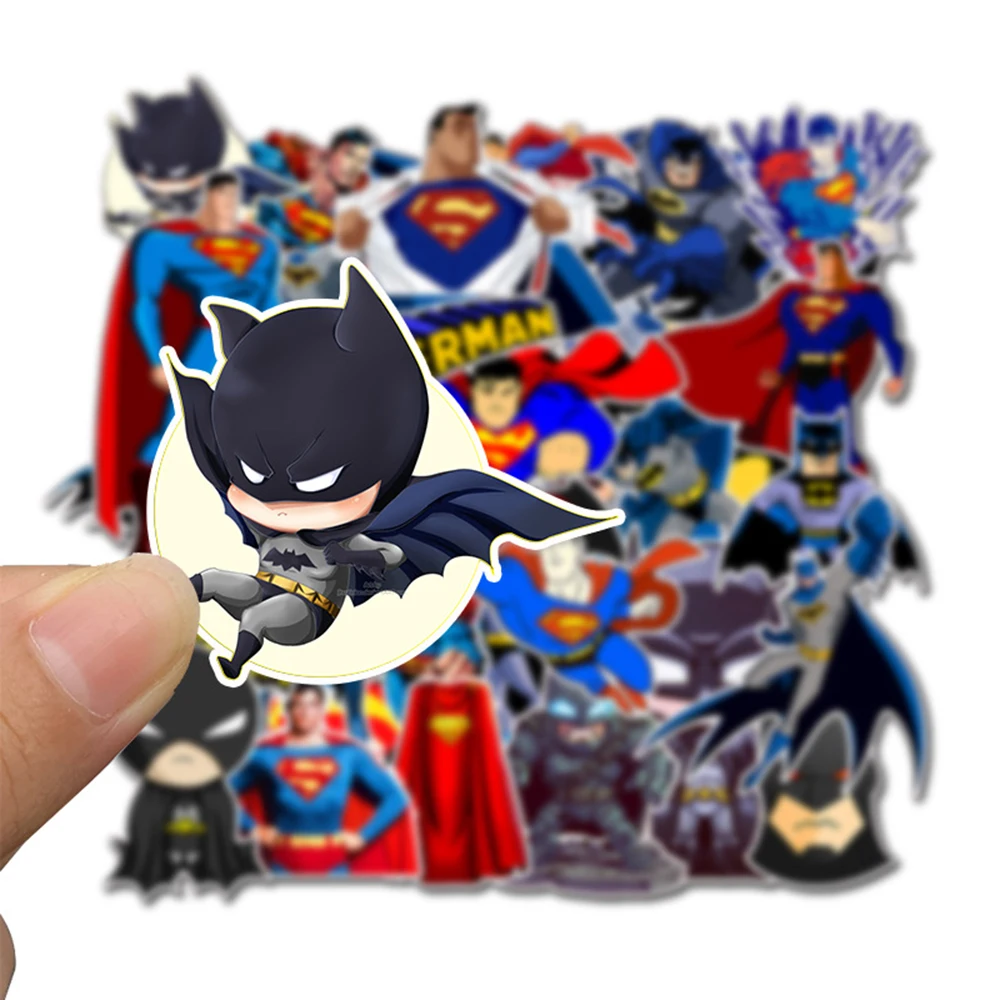 Super Hero Movie Superman Batman Cartoon Skateboard Waterproof Stickers Kids Hydro Flask Motorcycle Aptop Stickers Pack