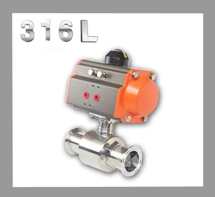 

1.78" Sanitary Stainless Steel 316L Tri-Clamp Ferrule Pneumatic Ball Valve
