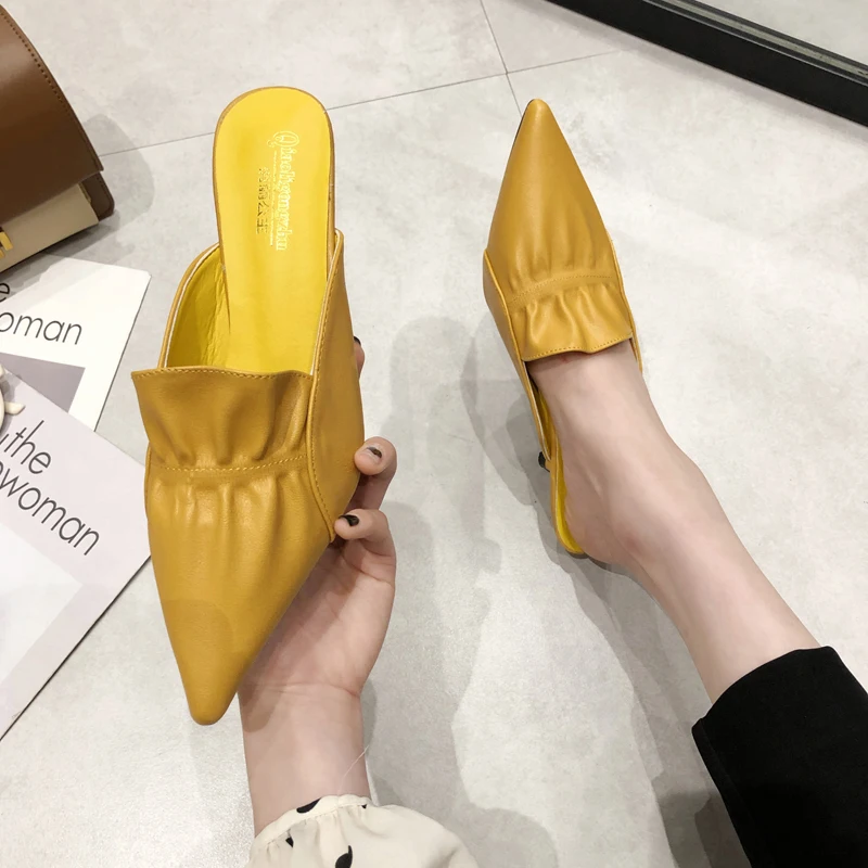 

Med Slippers Sandals Flat Low Water Female Summer 2019 Ladies Rubber Leather Cat Mule Femme Clogs Platform Modis Slides New