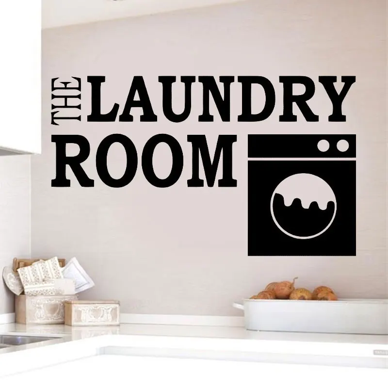 

Laundry Room Wall Decal Vinyl Sticker For Wall Removable Laundry Room Logo Wall Murals Quote Style Vinyl Wall Decoration DY04