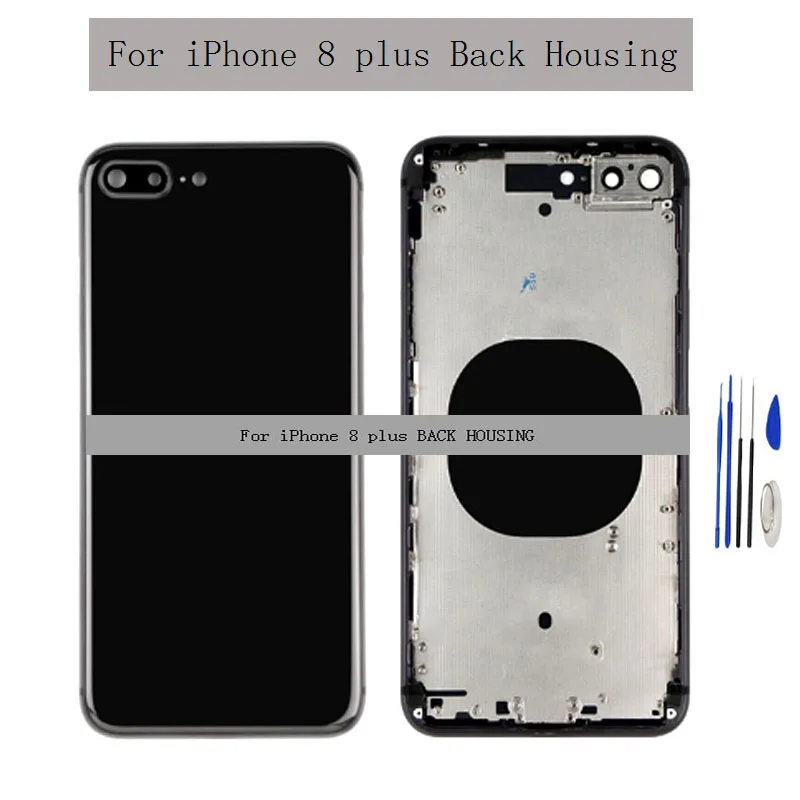 10 шт для iphone 8 Plus задняя крышка батарейного отсека задняя дверь Чехол стекло средняя рамка Шасси+ Боковая сборка кнопок запчасти