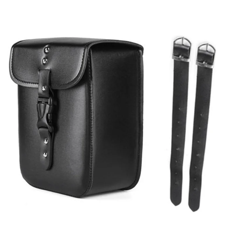 

Motorcycle Saddle bag Black Leather Waterproof Storage Tool Box Pouch Useful