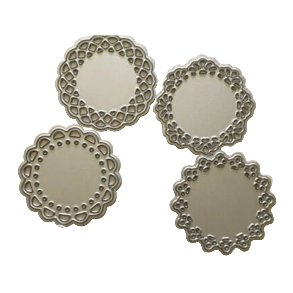  Estel 4pcs Lace Circle Round Metal Steel Cutting Die for DIY Scrapbooking album Decor Embossing Cut - 32982656203