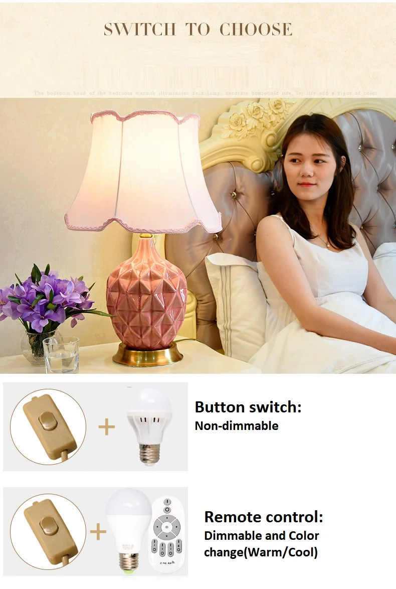  Modern European Minimalist Fashion Romantic Creative Ceramic Table Lamp (8)