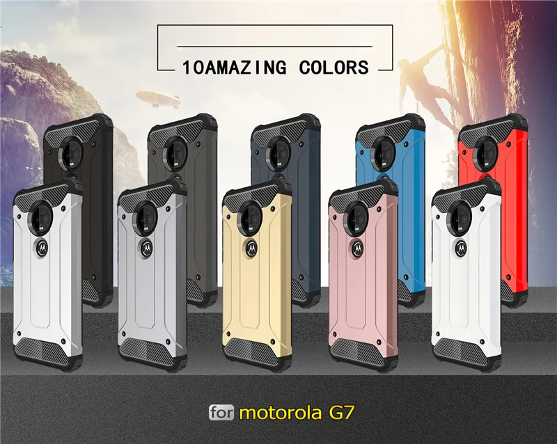 500 шт Прочный чехол для MOTO P40 Note P30 power Z4 Play G7 Plus G6 E5 гибридный жесткий, крепкий двухслойный противоударный чехол для телефона