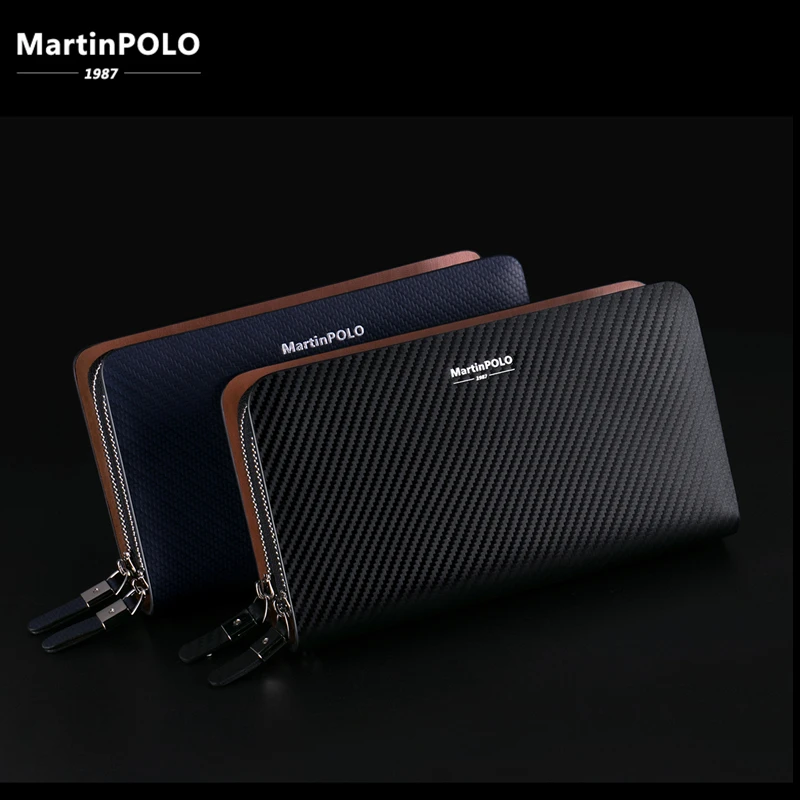 MartinPOLO, Мужской Длинный кошелек, мужской кошелек из коровьей кожи, деловой кошелек на молнии, длинный секционный мужской клатч, большой кошелек, сумочка для телефона, MP2001