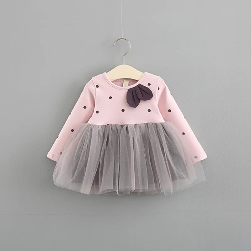 Toddler Newborn Baby Girl Kids Long Sleeve Cotton Princess Dress Autumn Clothes