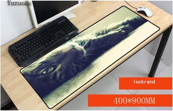

Yuzuoan Cute Lying Cat Control Animal Mouse Pad Speed Keyboard Computer Gaming Gamer for Large Lock Edge Table Mouse Mat 90X40CM