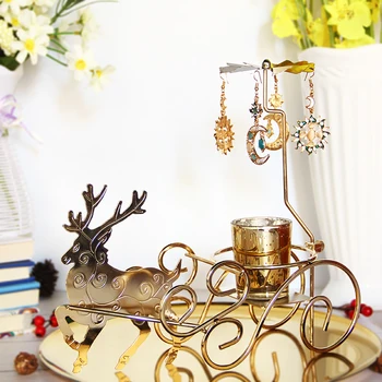 

Romantic Rotary Candlestick Walking Lamp European Candlelight Dinner Tieyi Nordic Deer Aromatherapy Candle Gift Candle Holders