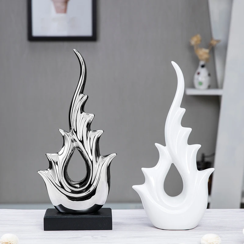 

European fashion Creative Sparkling Figurines home decor crafts ceramic statues ornaments Miniatures Wedding Decor gift