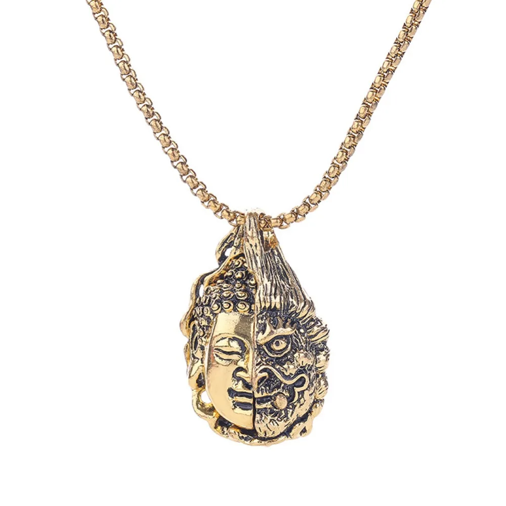 High Quality Gold Hiphop Double Faced Buddha Unique Lucky Amulet ...