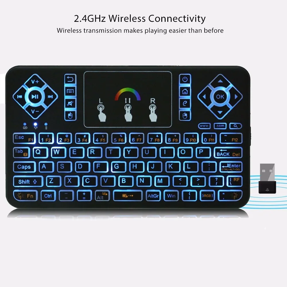 TZ Q9 Mini 2.4GHz Wireless Keyboard RGB Backlight Air