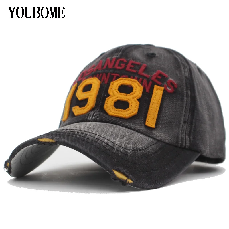 

YOUBOME Brand Denim Jeans Baseball Cap Hats For Men Snapback Caps Casual Women Vintage Casquette Gorras Letter Bone Dad Hat Caps