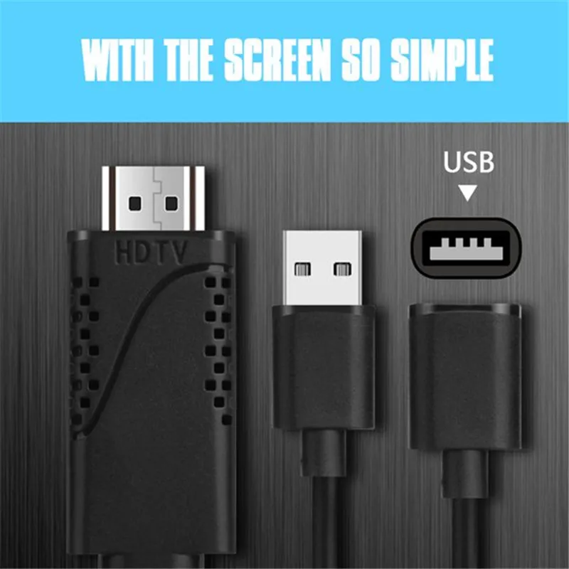 USB الإناث إلى HDMI الذكور HDTV محول كابل ل AC1068