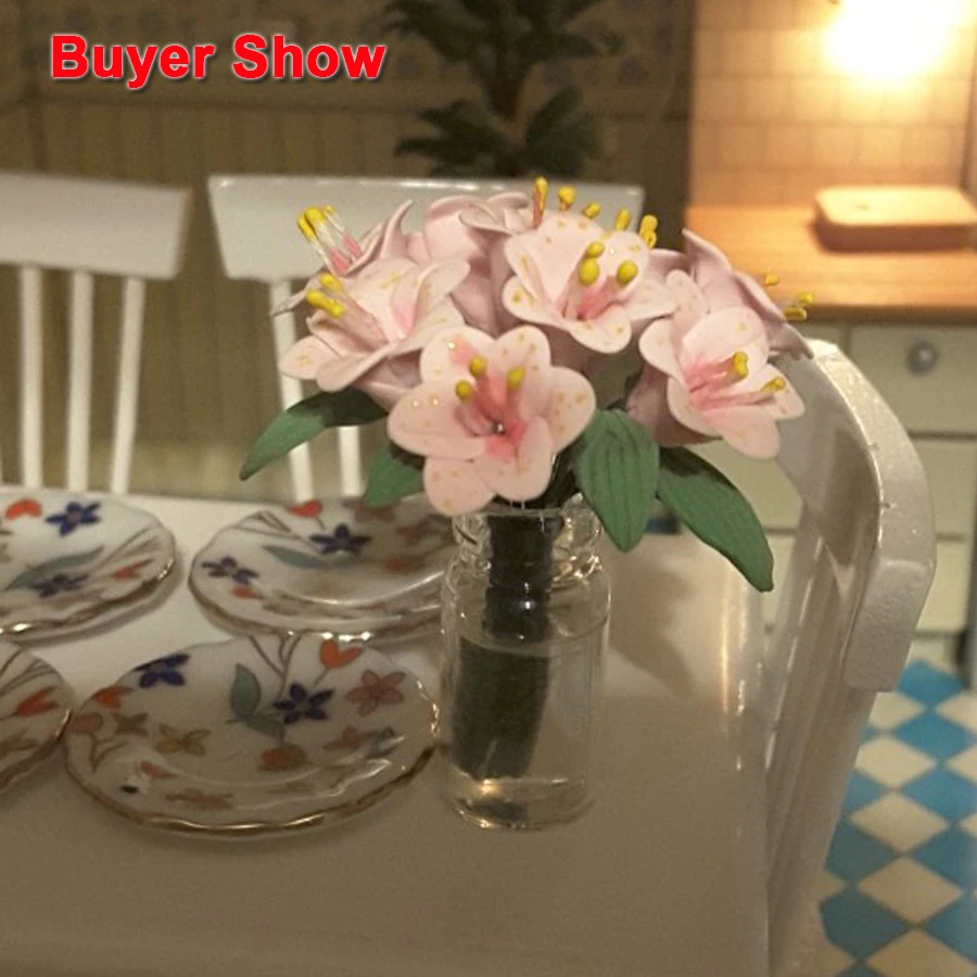 6Pcs//Set Mini Whiskey Model For 1:12 Miniature Dollhouse Kitchen Decor Pro DIY``