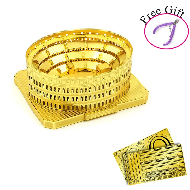3D Metal Model Puzzle Laser Cut Rompecabezas World Famous Architecture Colosseum Creative Assembled Toy for Friends Adult | Игрушки и