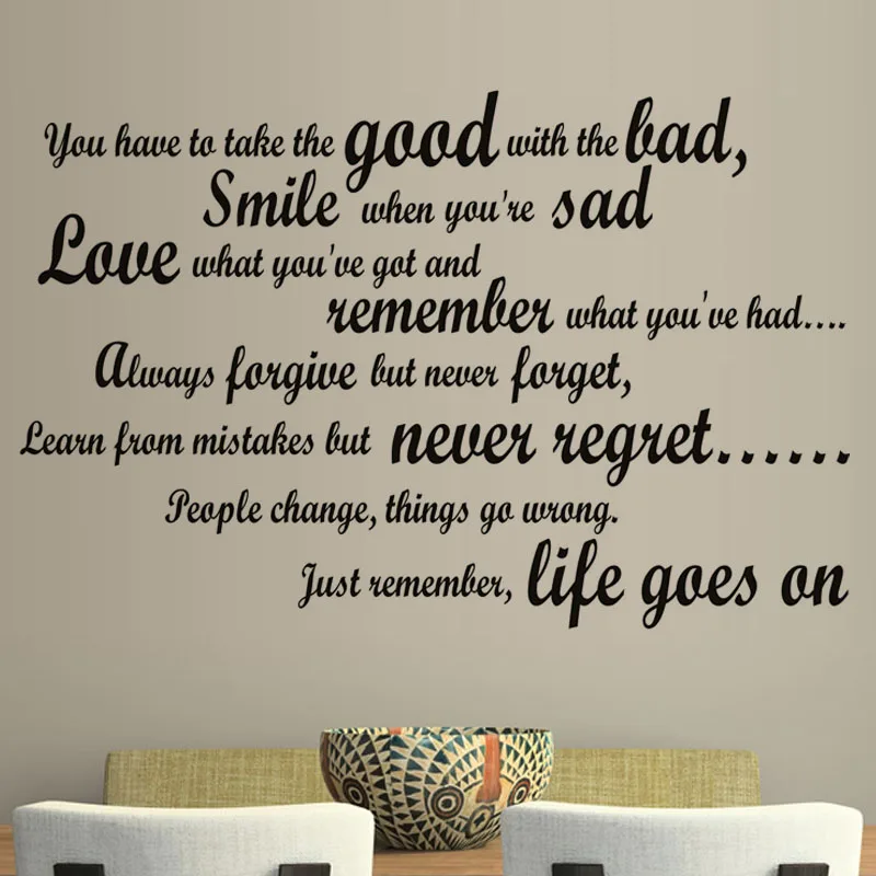 

Smile When You Are Sad Living Room Wall Decal Art Vinyl Removable English Text Quote Wall Stickers Home Decor Living Room