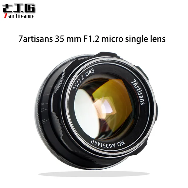 7artsians 35 мм F1.2 APS-C ручной фиксированный объектив для E Mount Canon EOS-M Mount Fuji FX M43 Mount Лидер продаж