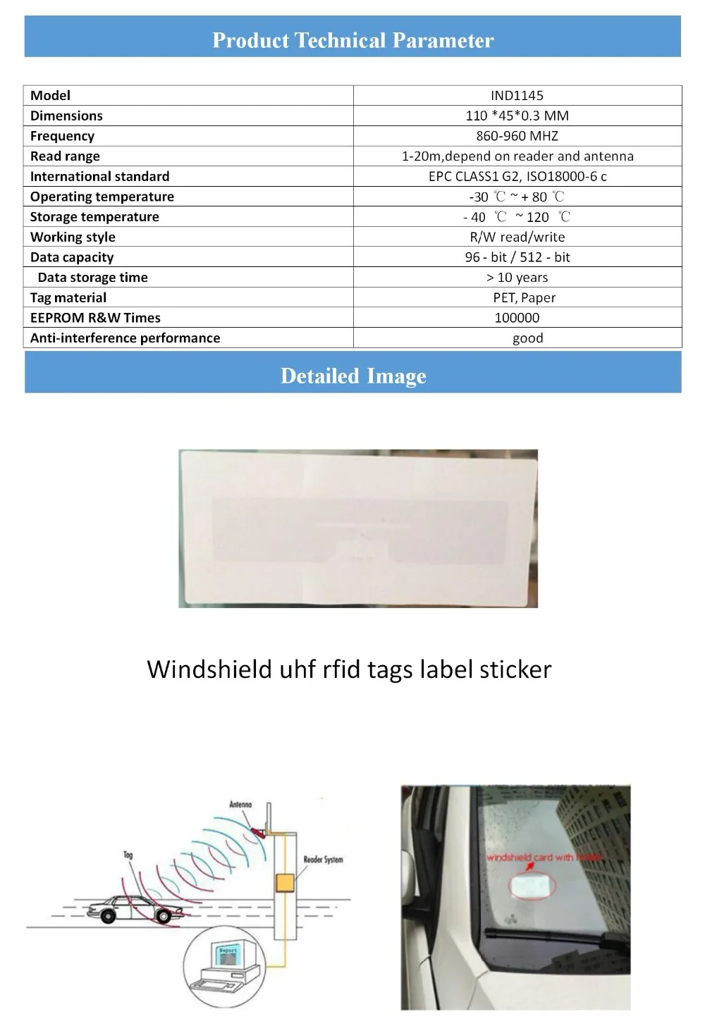 50pcs LOT ISO18000 6C EPC Gen2 Vehicle UHF RFID tag for Car Parking 860-960MHZ 