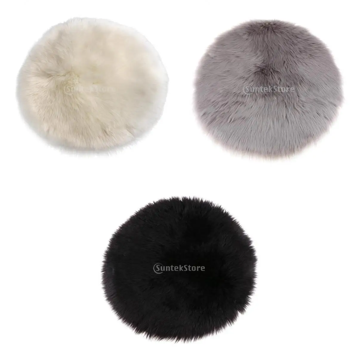 3 Pieces Soft Sheepskin Fluffy Shaggy Fake Faux Fur Rug Small Mat Throw Washable