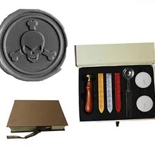 Винтаж пират индивидуальный логотип свадебные приглашения Воск уплотнительное штамп Щупы для мангала плавления ложка подарочная коробка комплект