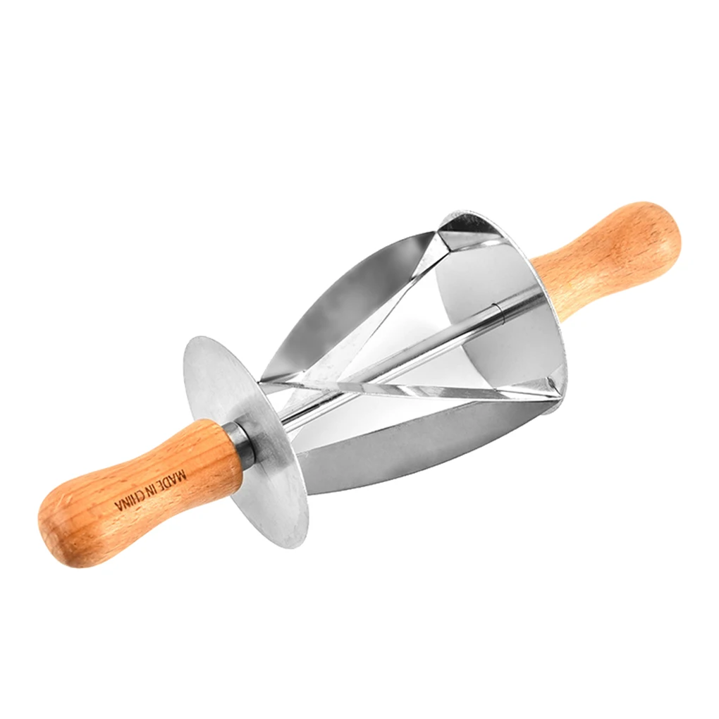 1 Нержавеющая сталь хлеб катится лезвие, с деревянной ручкой для резки печенья слайсер Кухня инструмент для выпечки - Цвет: 1