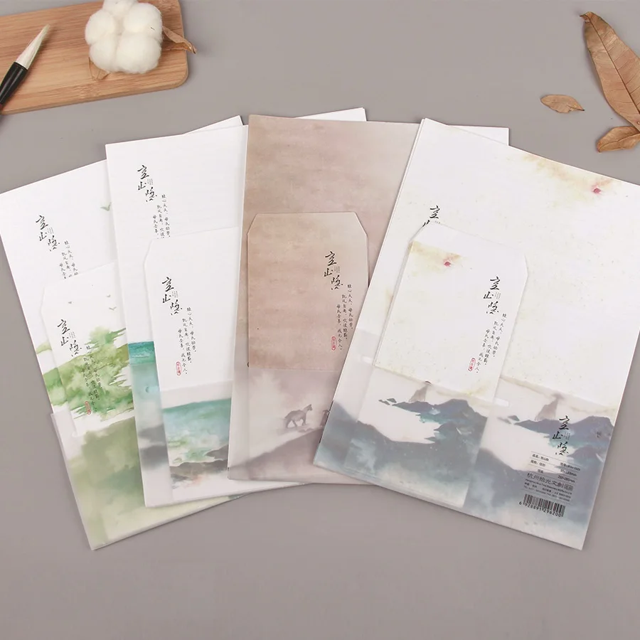 9 шт./компл. 3 конверты и 6 листов письмо Бумага горы и море серии конверт для подарка корейский канцелярские