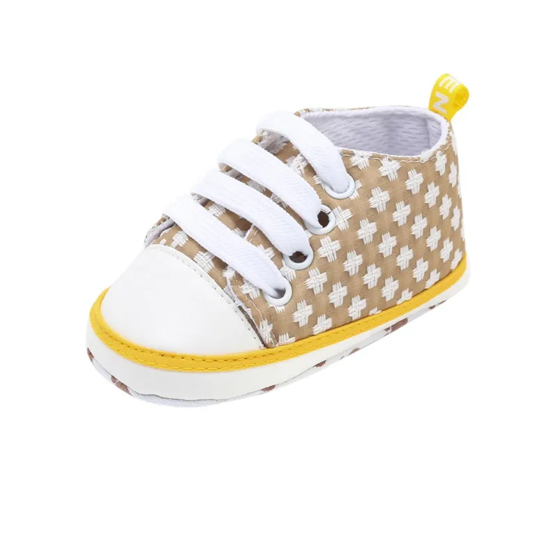 

Baby shoes Autumn Children's The First Walker Baby Boys Girls Cross Print Casual Shoes Baby Lace Up Canvas Toddler Shoes
