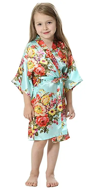 Toddler Children Baby Girls Pajamas Kid Silk Floral Cotton Comfortable Collared Sleepwear