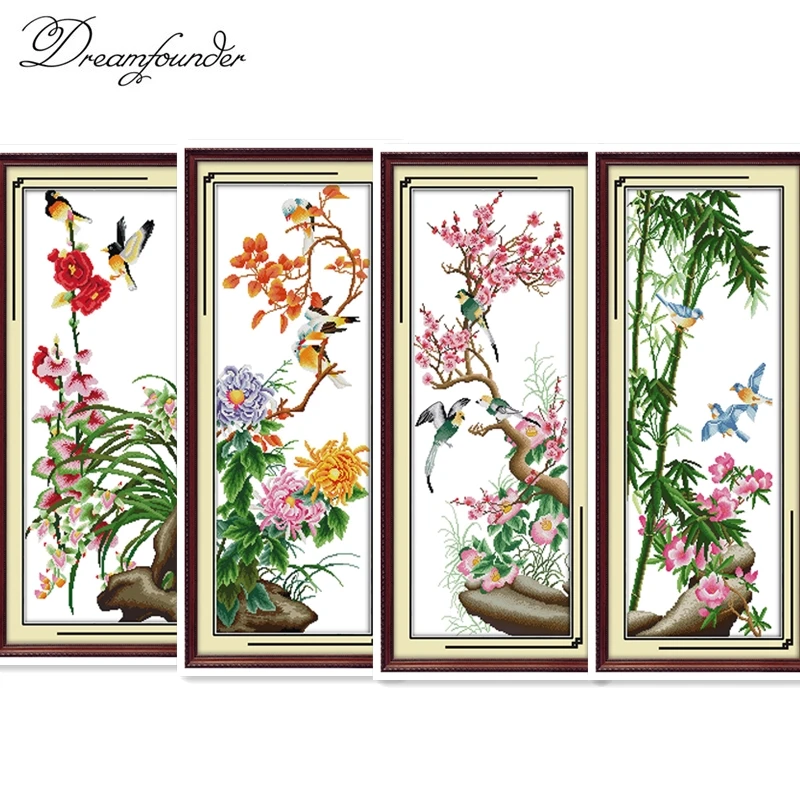 Набор для вышивки крестиком с красной сливой aida 14ct 11ct handmade needlework embroidery diycross stitch
