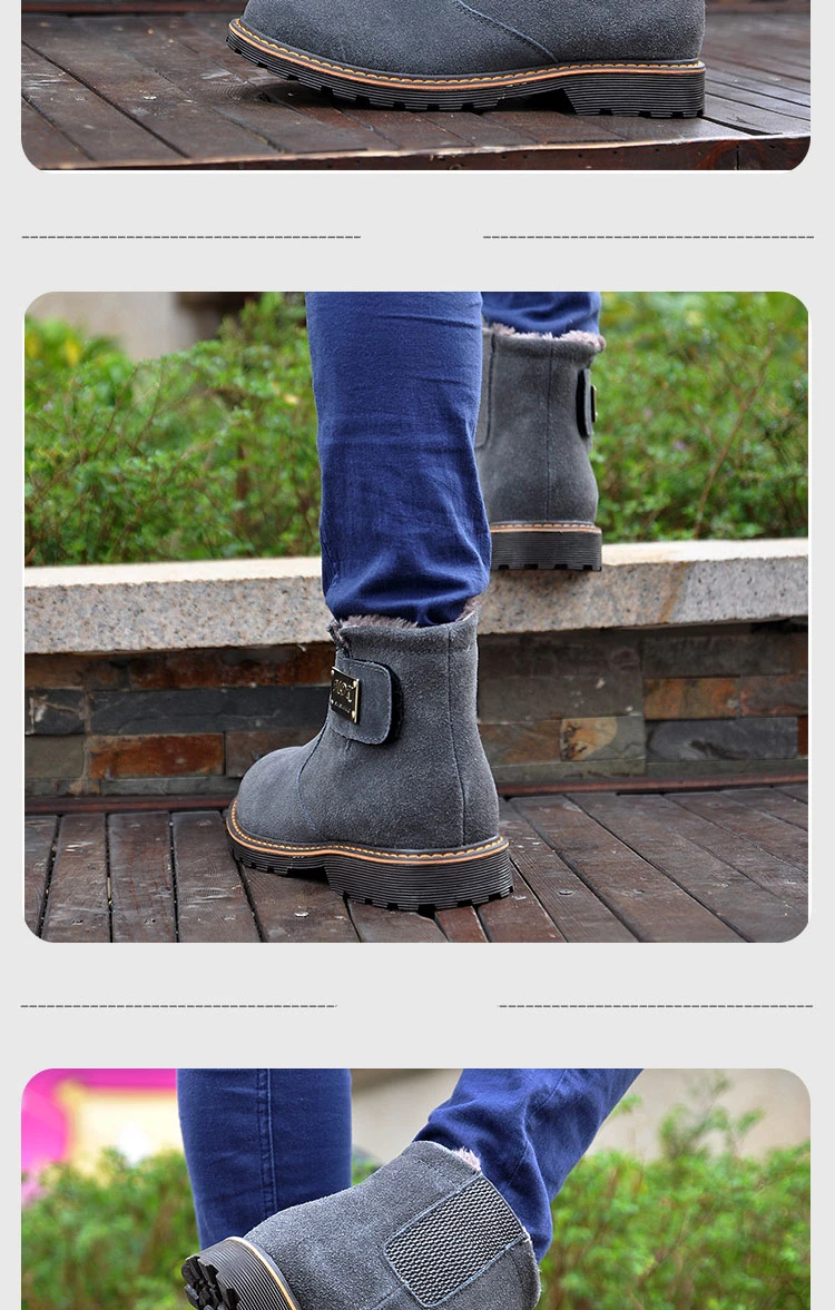 Brand Men's Boots Quality Male Shoes Suede Leather Drive Shoe Warm Fur Winter Casual Snow Bot Man Mens Ankle Boots (18)