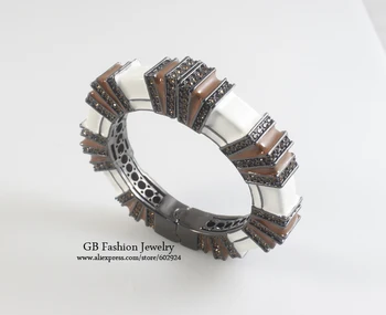 

GrayBirds New Brand Luxury Jewelry For Party Lady Bracelets Bangles Gun Black Plated Enamel 4 Colors In Stock GB0619