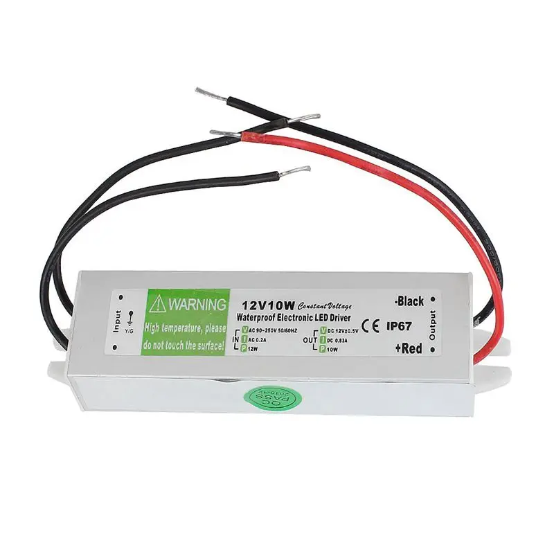 

AC 90~250V to DC12V 10 Watt Transformer IP67 Waterproof LED Driver Power Supply