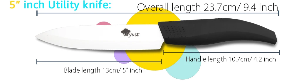 Керамический нож 3, 4, 5+ 6 дюймов, набор кухонных ножей для хлеба, нож для нарезки фруктов, овощей, циркония, белое лезвие, поварские ножи