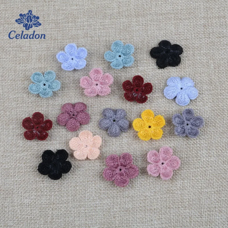 

Promotion! 40pcs 2.5cm Felt Flowers 5 Petal Mini Flower Appliques for Girls Kids Hair Rope Hair Pins DIY Garment Accessories