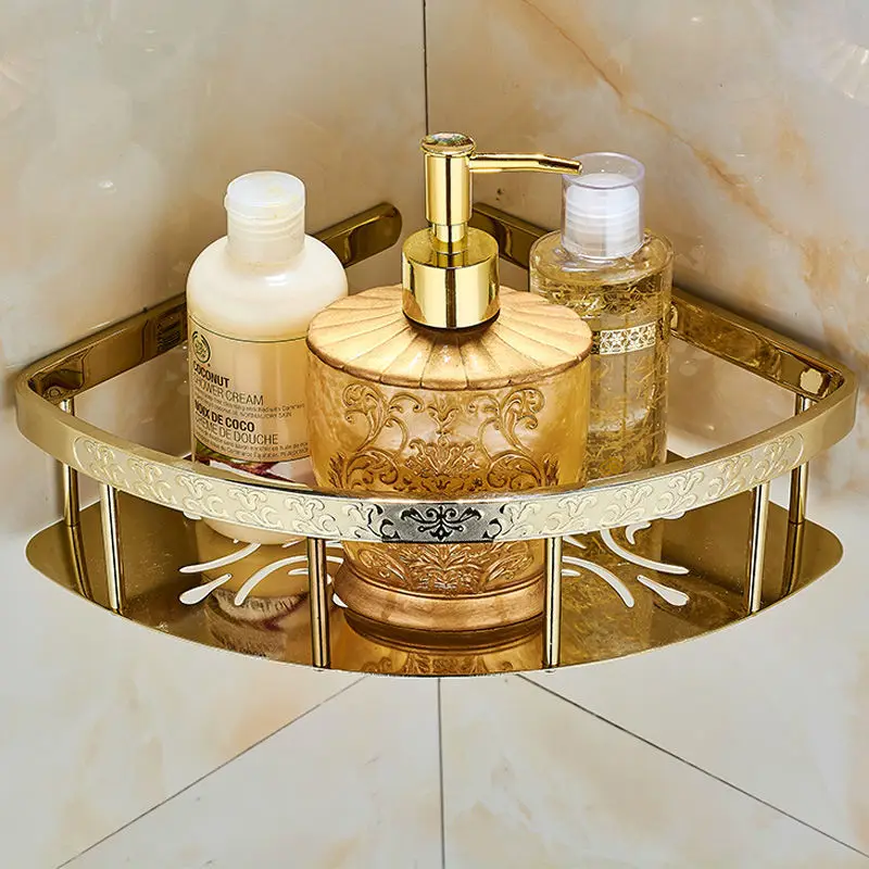 Geschnitzt Rose Gold Winkel Blauen Continental Regal Bad Hardware Anhanger Kupfer Badezimmer Rahmen Bathroom Shelf Gold Shelfshelf Bathroom Aliexpress