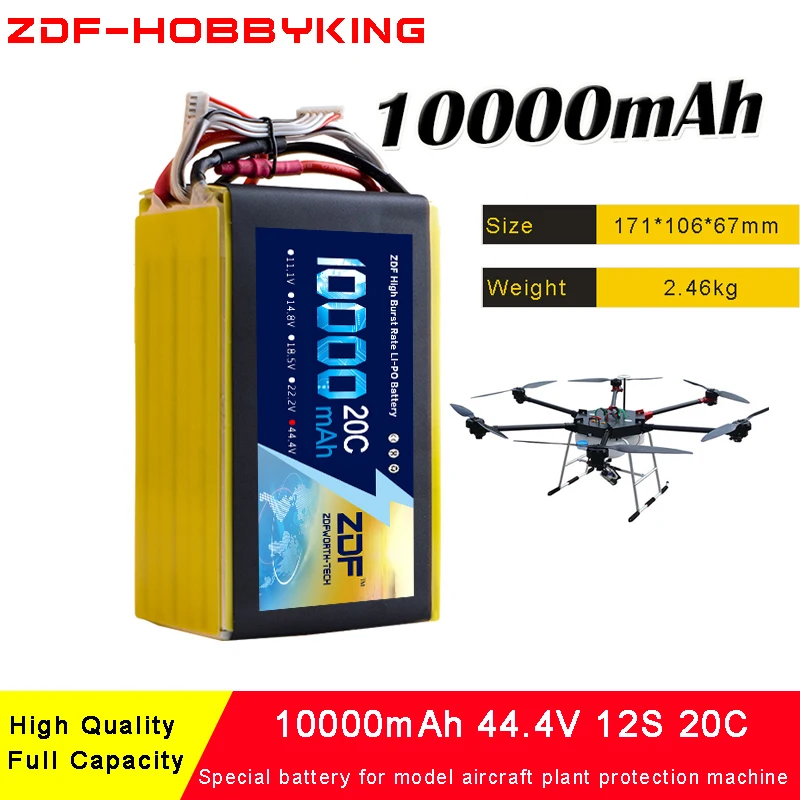ZDF 12S 44.4V 10000mah 20C Max 40C Special lipo battery for model aircraft plant protection machine Quadcopter Airplane drone