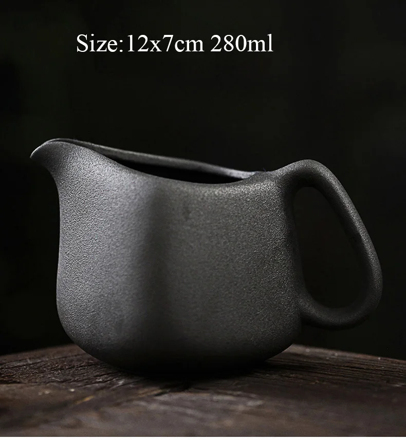 TANGPIN black chinese ceramic tea pitchers tea infusers chahai gongdaobei kung fu tea accessories 280ml - Цвет: Black