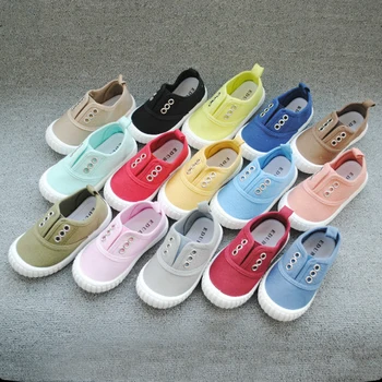 

2019 New Children Casual Shoes Unisex Solid Canvas Kids Girls Boys Sneakers Fashion Rubber Antiskid Footwear Spring Autumn
