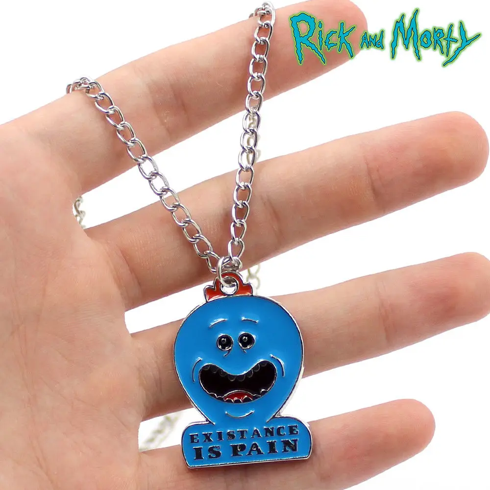 

Giancomics Anime Cartoon Rick and Morti Pickle Rick MEESEEKS Metal Pendant Cute Necklace Necklace Costume Accessory Cosplay Gift