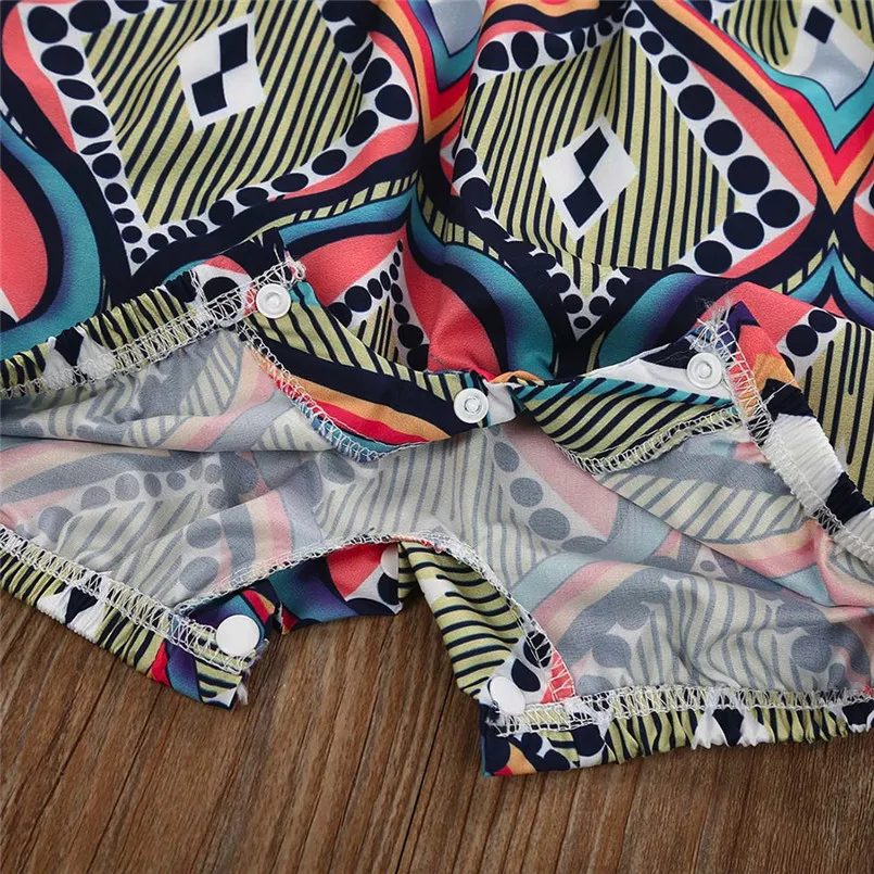 Girls suit summer 2019 new Newborn Kids Baby Boys&Girls Lines Pattern Print Sleeveless Romper Jumpsuit (14)