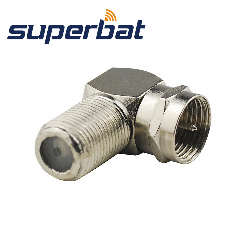 Superbat 5pcs F Adapter F Male to Female Right Angle RF Coaxial Connector for Electronic Components Market
