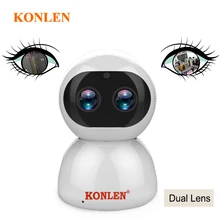 Ip-камера KONLEN PTZ, wifi, двойной объектив, 2MP, автоматическое отслеживание, зум, 1080P HD, для дома, для домашних животных, CCTV, облачная, ИК, умная, ipcam, беспроводная