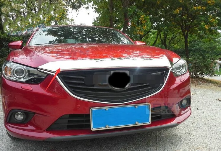 Подходит для MAZDA 6 ATENZA M6 2014 2015 Хромированная передняя крышка капота решетка гриль