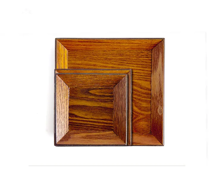 

1PC Square Wooden Sushi Dish Tools Plate Snack Dried Fruit Dessert Sushi Cake Tableware Home Storage Tray MF 023
