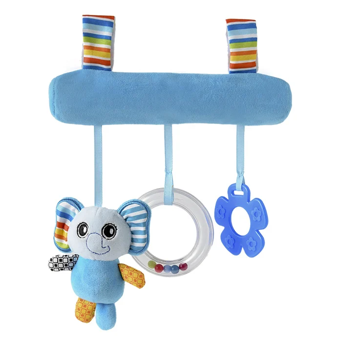 Babyplay игрушка музыкальная кровать безопасное сиденье подвесная плюшевая погремушка игрушка колокольчик многофункциональная плюшевая коляска мобильные подарки скидка 20 - Цвет: Elephant