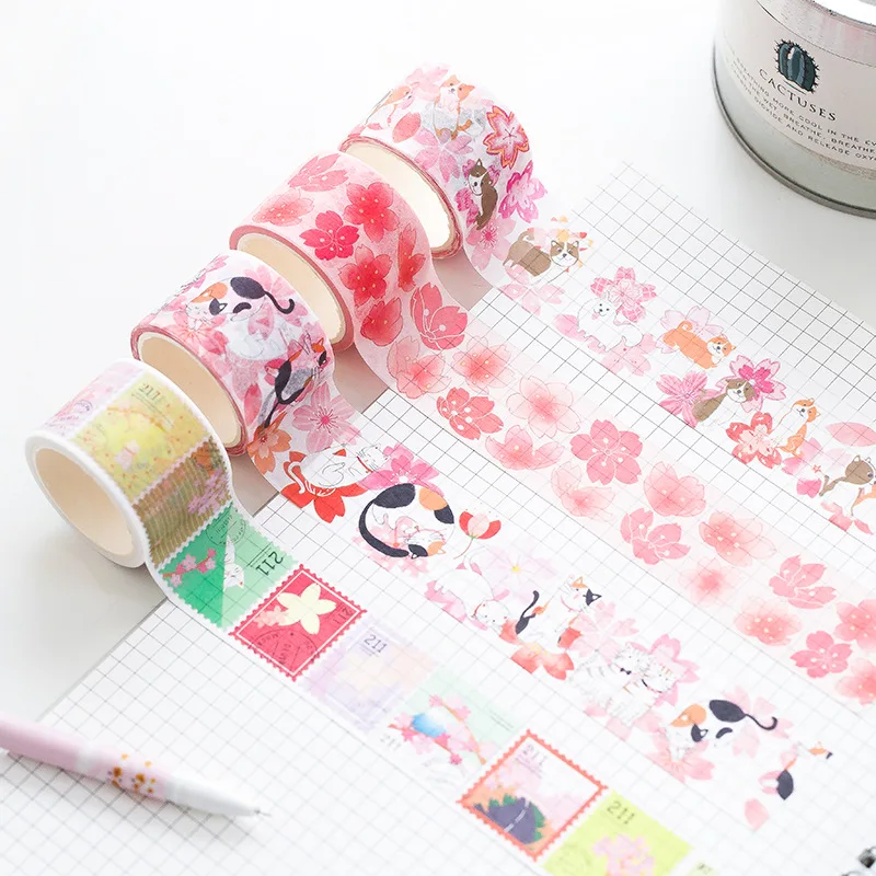

Novelty Sakura Shiba Cat Washi Tape DIY Scrapbooking Sticker Label Masking Tape School Office Supply Gift Stationery