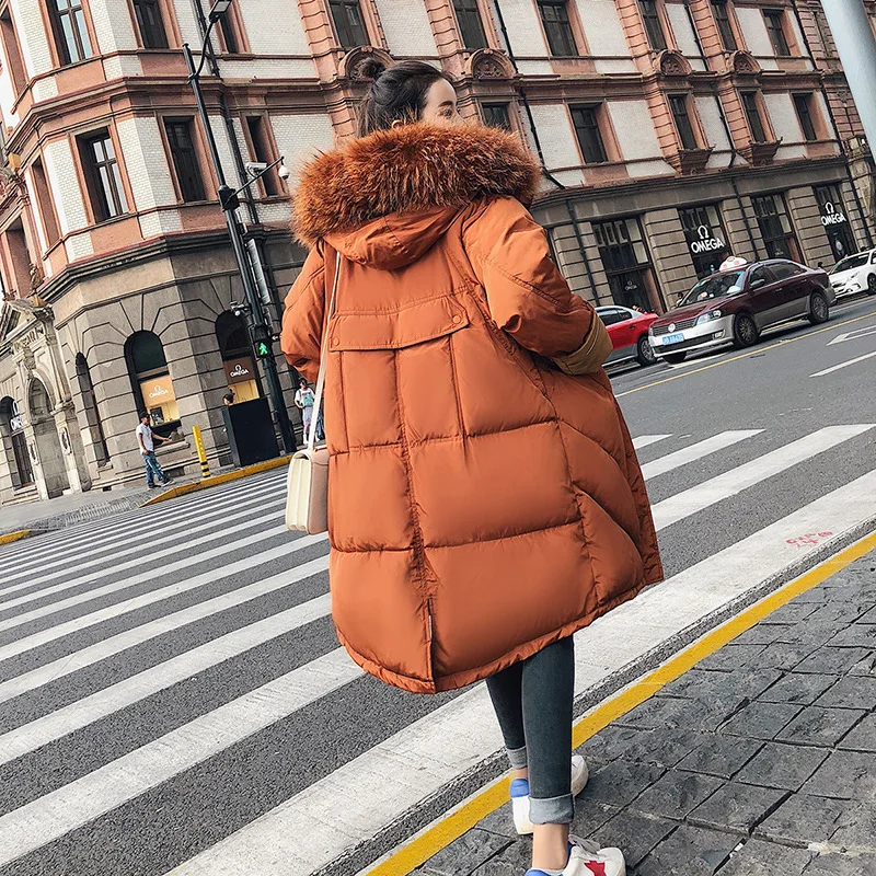 Winter Caramel Women Parkas Thickening Outerwear Coat Hooded Down