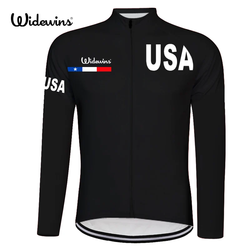 Widewins Тур де США Велоспорт Джерси Тонкий с длинным рукавом гонки MTB велосипед Майо