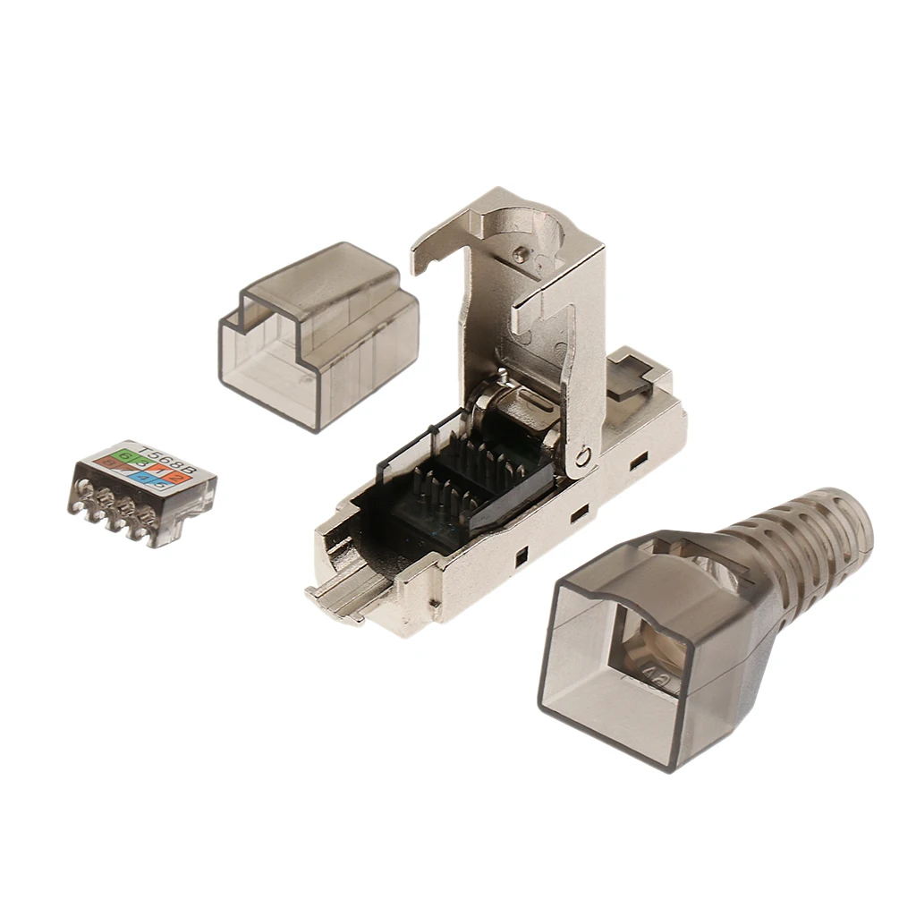 CAT6A RJ45 сетевой разъем Модульные вилки экранированные Разъемы Ethernet многожильный провод AWG 27/7 до 22/7